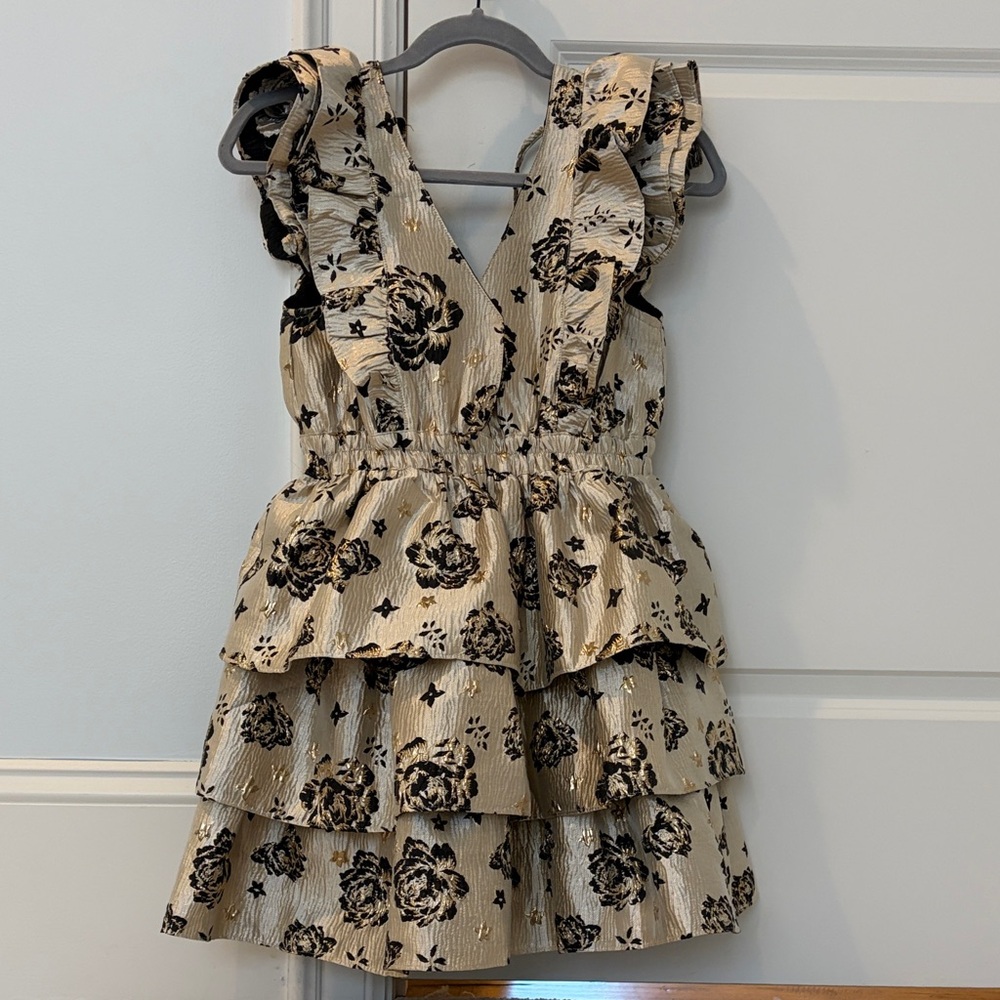 Buddy Love Gold and Black Floral Mini Dress